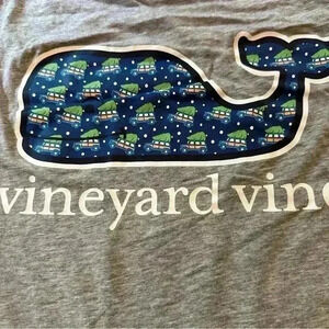 Vineyard Vines Gray Shirt with Blue and Green Whale Design